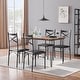 preview thumbnail 47 of 69, VECELO Modern 3/5-piece Dining Set Tempered Glass Top and Wood Top, Steel Dining Table and Chair Set of 2/4