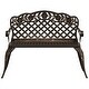 preview thumbnail 10 of 19, vidaXL Patio Bench 42.5" Cast Aluminum - 42.5" x 23.6" x 32.7"