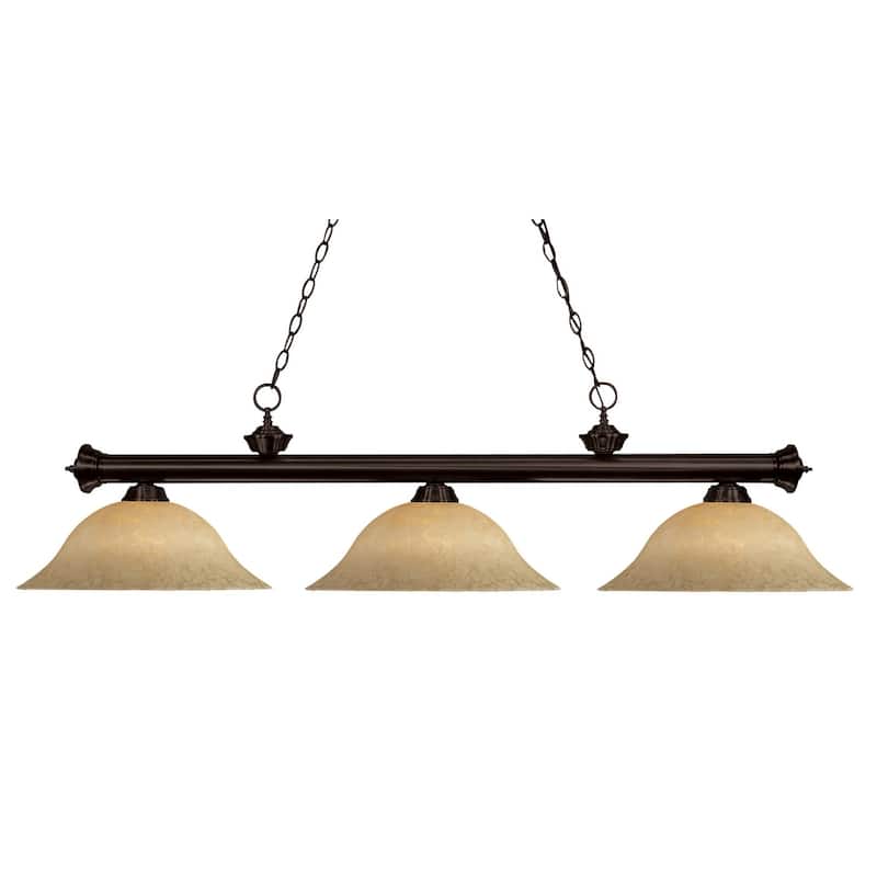 Z-Lite Riviera 3 Light 59" Wide Billiard Multi Light Pendant with - Bronze