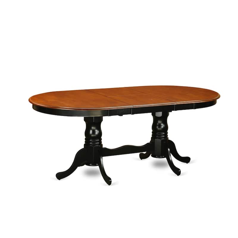 East West Furniture Dining Table Set Consist of an Oval Table with Butterfly Leaf and Dining Chairs (Chair Seat Type Options) - PLAN7-BCH-LC