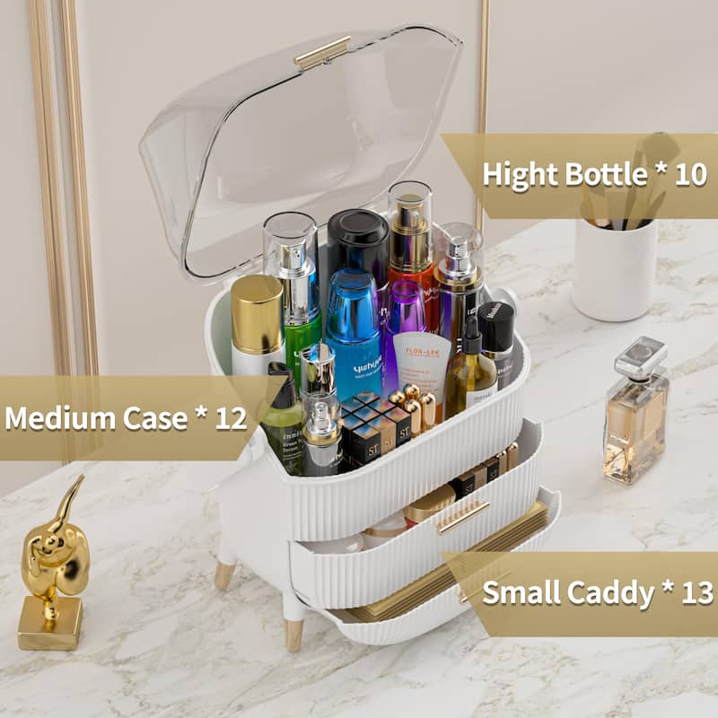 Egg Shape Oval Makeup Storage Box Countertop Portable Vanity