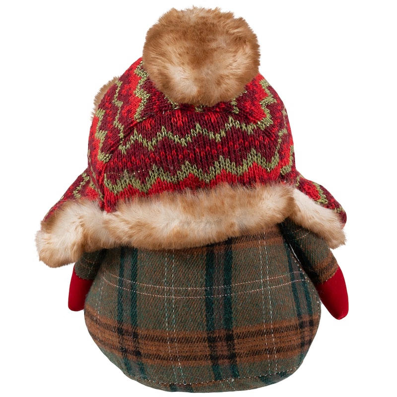 Gnome with Knitted Trapper Hat Christmas Figure - 7.75"