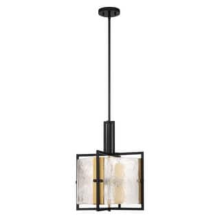 Hayward 3-Light Pendant in Matte Black with Warm Brass Accents