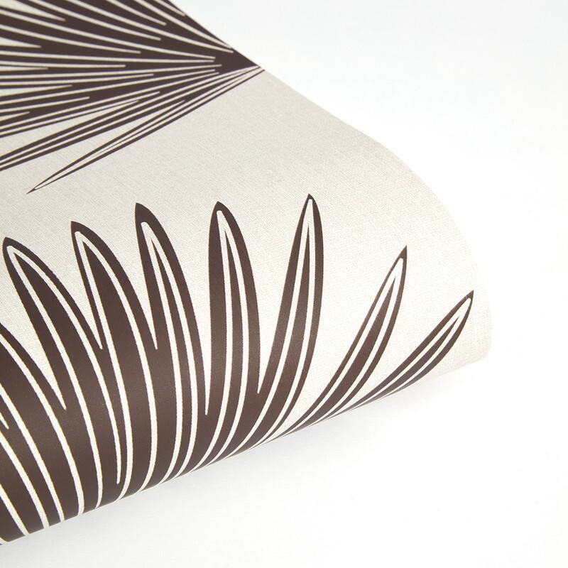 Temapper Stamped Palm Peel and Stick Wallpaper Powder Blue/Off-White