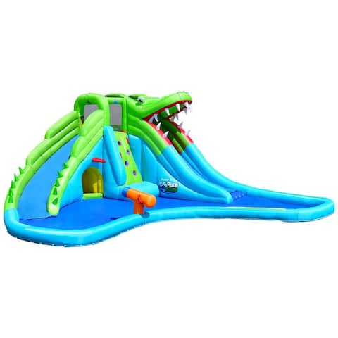 Crocodile Themed Inflatable Slide Bouncer with Two Water Slides