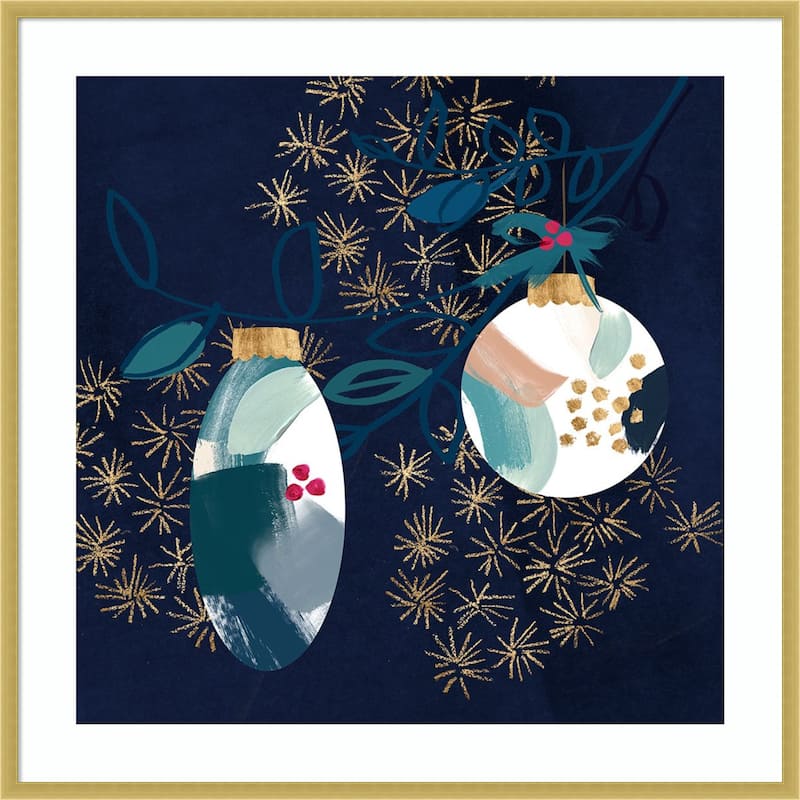 Crafty Blue Christmas I by Jennifer Paxton Parker Wood Framed Wall Art Print