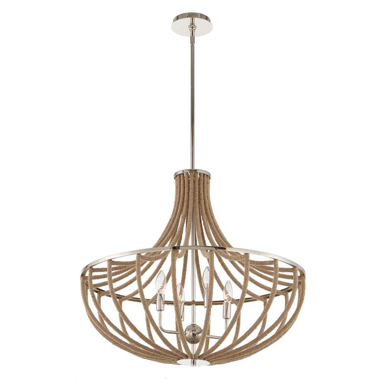 Uttermost Lovelock 4 Light Rope Empire Chandelier - 27.5"W x 27.5"D x 24.25"H