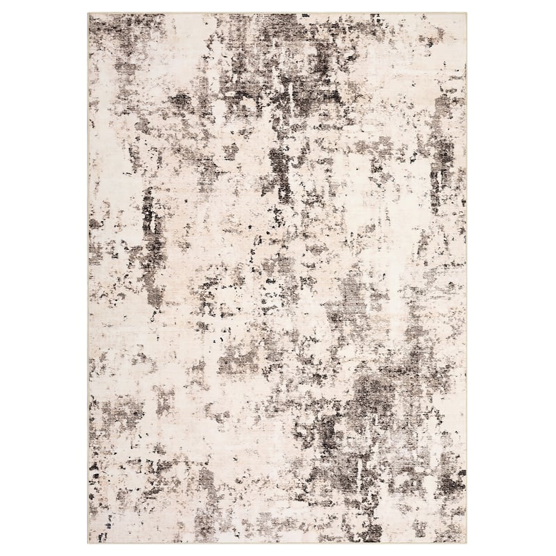 Washable Area Rugs for Living Room Non Slip Carpets,Large Short Pile Rugs for Bedroom - 8*10ft - Brown