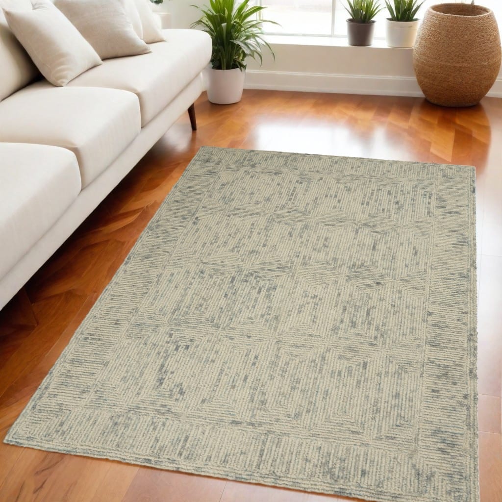 Dujo Power Loomed Geometric Modern Soft Area Rug By HomeRoots - 87' X '63' X '0.5