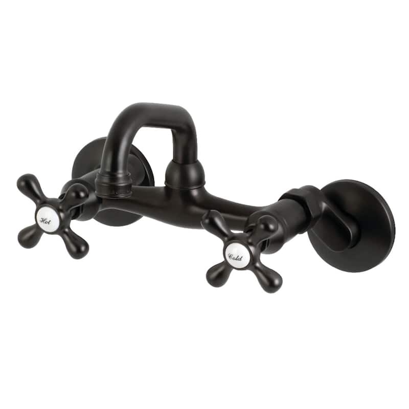 Kingston Brass Two-Handle Wall Mount Bar Faucet - Matte Black