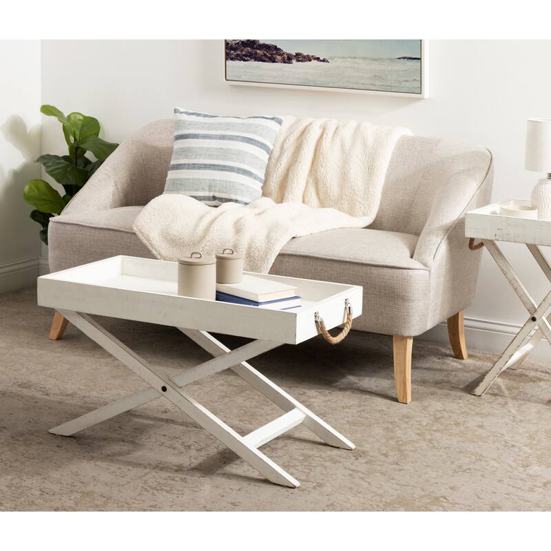 Kate and Laurel Bayville Wooden Tray Coffee Table - 32x16x18