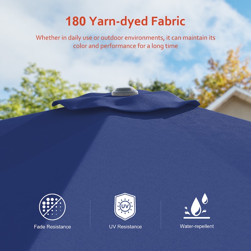 LIVOOSUN 10x8FT Rectangular Cantilever Patio Umbrella Aluminum Frame