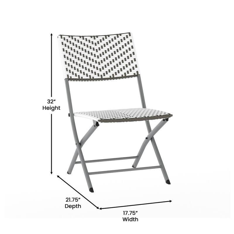 3PC Indoor/Outdoor PE Rattan Folding Bistro Set