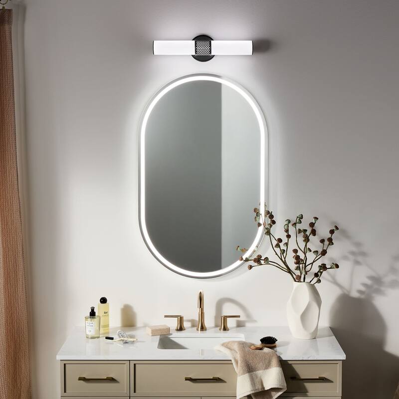 Kichler 55191LED Sashi 18" Wide LED Bath Bar with White Glass Shade