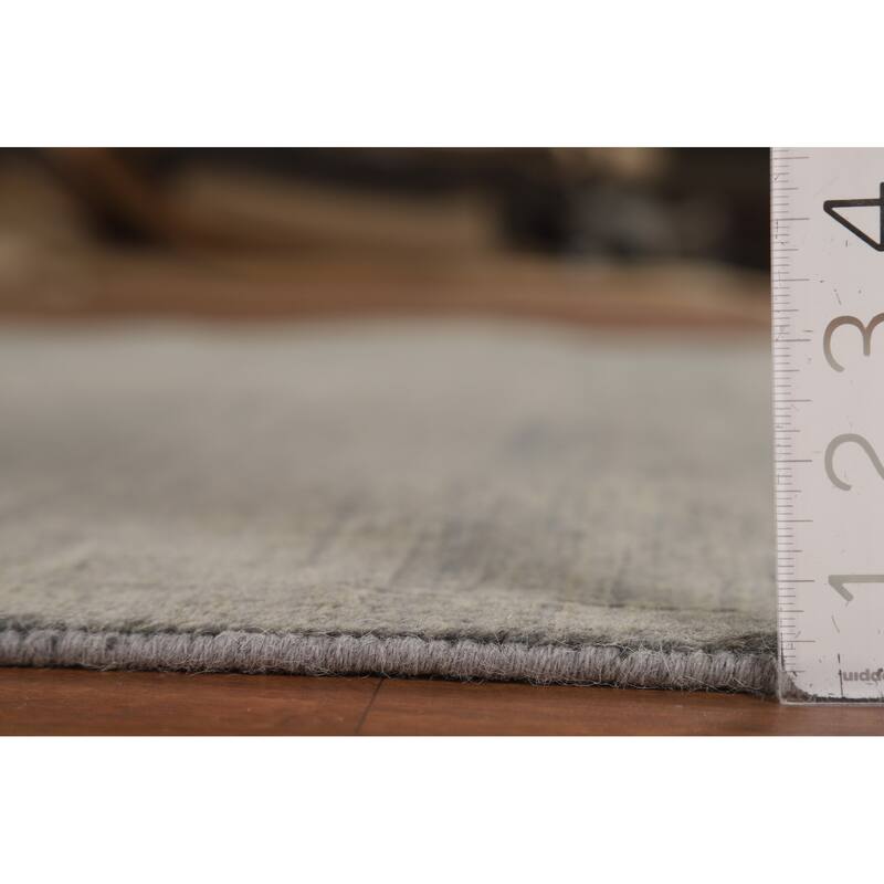 Stripe Gray Modern Gabbeh Oriental Rug Hand-Knotted Wool Carpet - 4'11" x 6'6"