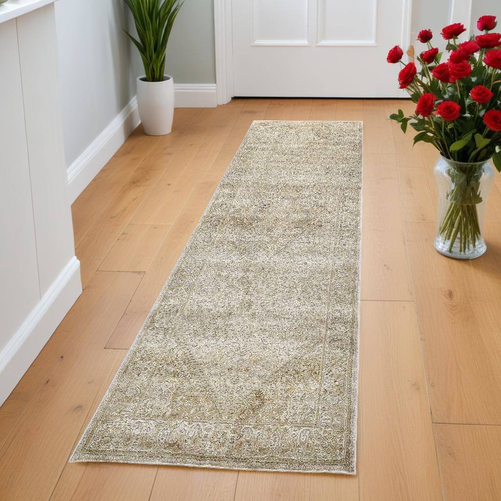 Zipes Power Loomed Stain Resistant Durable Area Rug By HomeRoots - 94' X '34' X '0.39