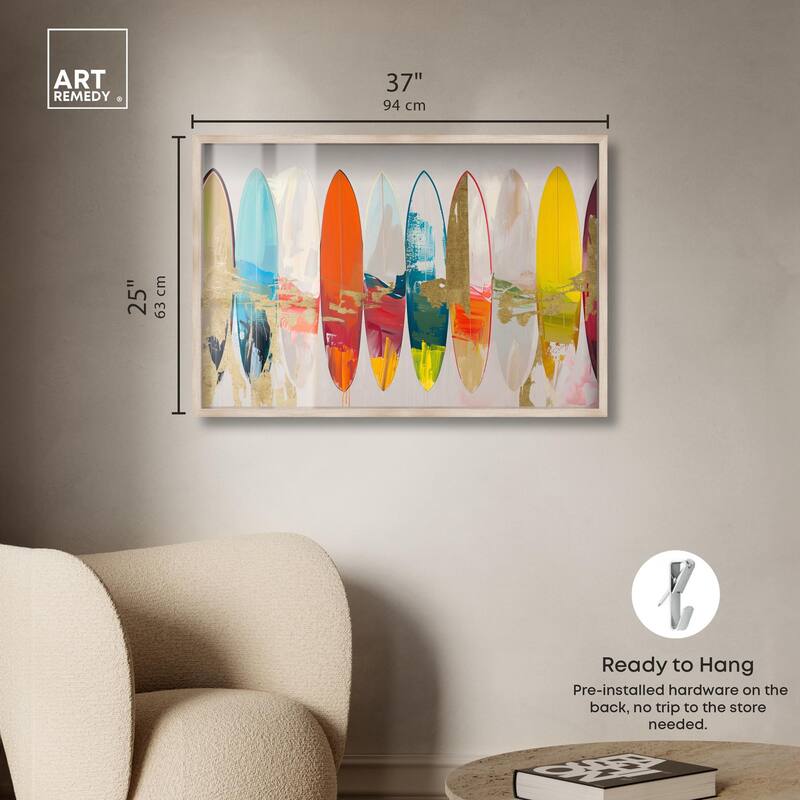 Surfboard Horizons II Shadowbox by Art Remedy