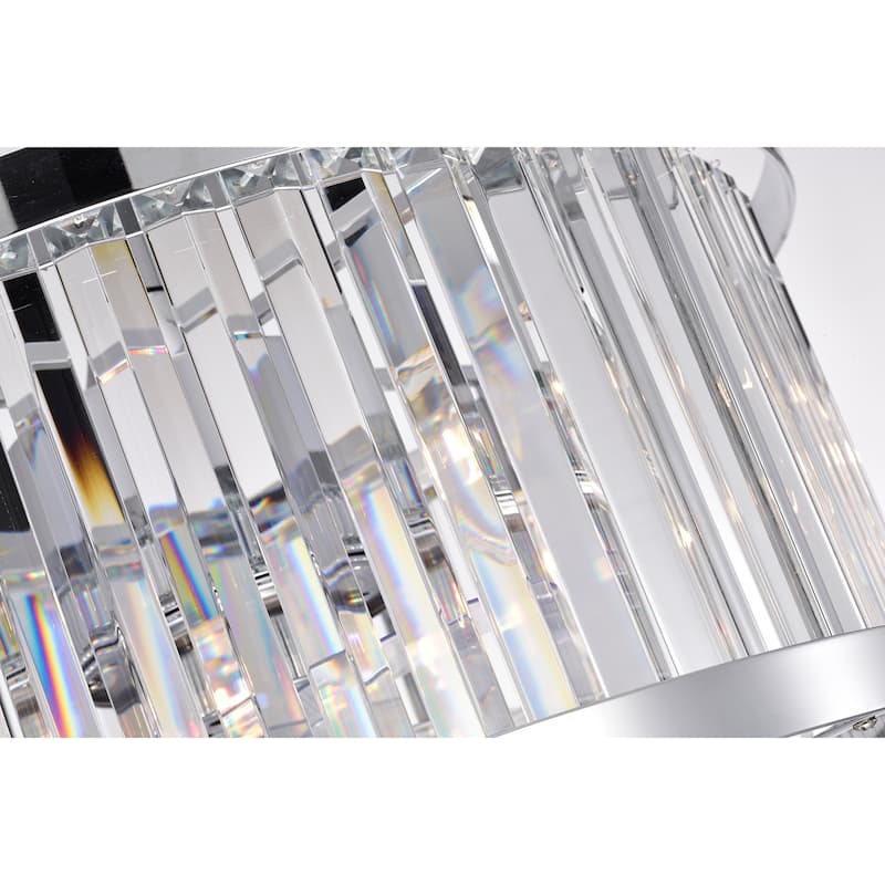 Gavin Chrome Ceiling Fan 19-Inch 4-Light Metal & Crystal Drum Shade (Includes Remote)