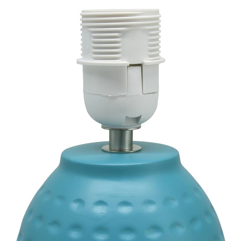 Ceramic Table Lamp with Fabric Shade for Small Spaces - 6 x 6 x 13 in. (L x W x H)