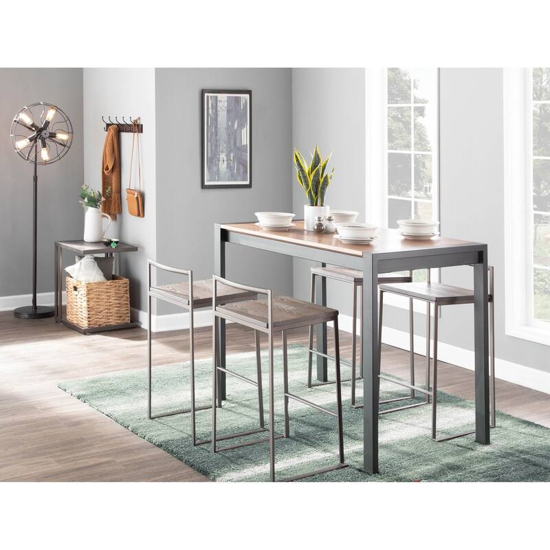 Carbon Loft Forrest Industrial Stackable Counter Stool (Set of 2) - N/A