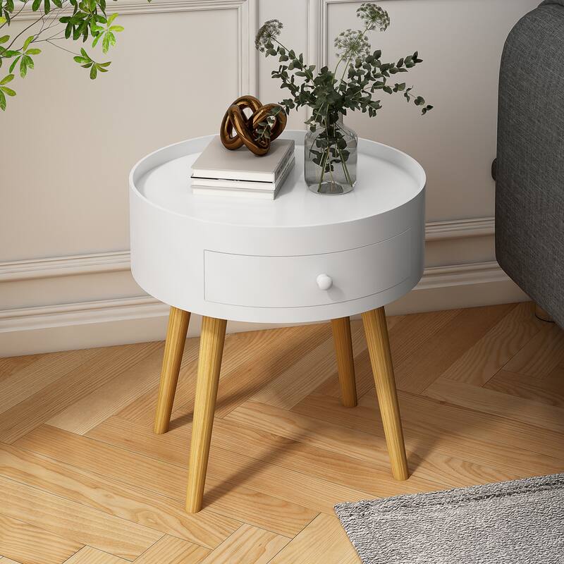 18“H Storage Drawer Bedside Table Bedside Table Sofa Side Coffee Table
