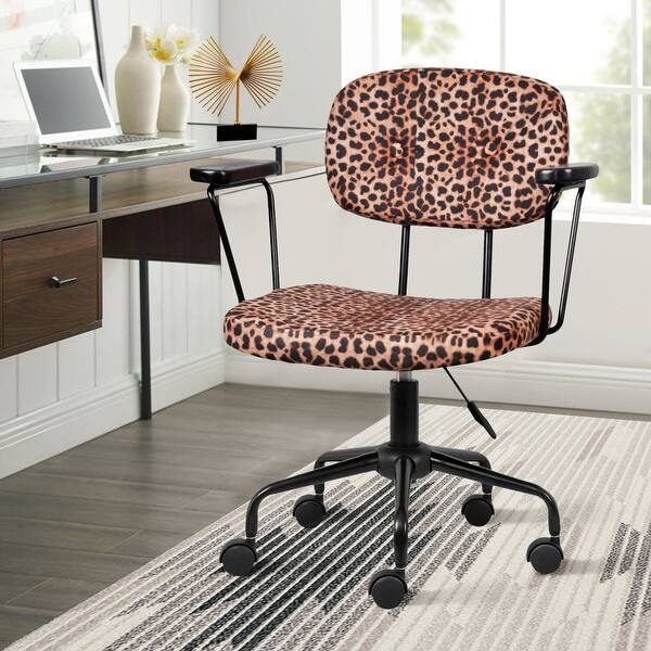 Plush Faux Cowhide Leather Desk Chair Office Task Chair In Fluffy Zebra Leopard Animal Print Overstock 33607224
