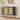 Elegant Curved Dining Cabinet with Curved Open Shelves, 2-Door, Woven Rattan Doors & Gold Trim for Dining Room, Grey