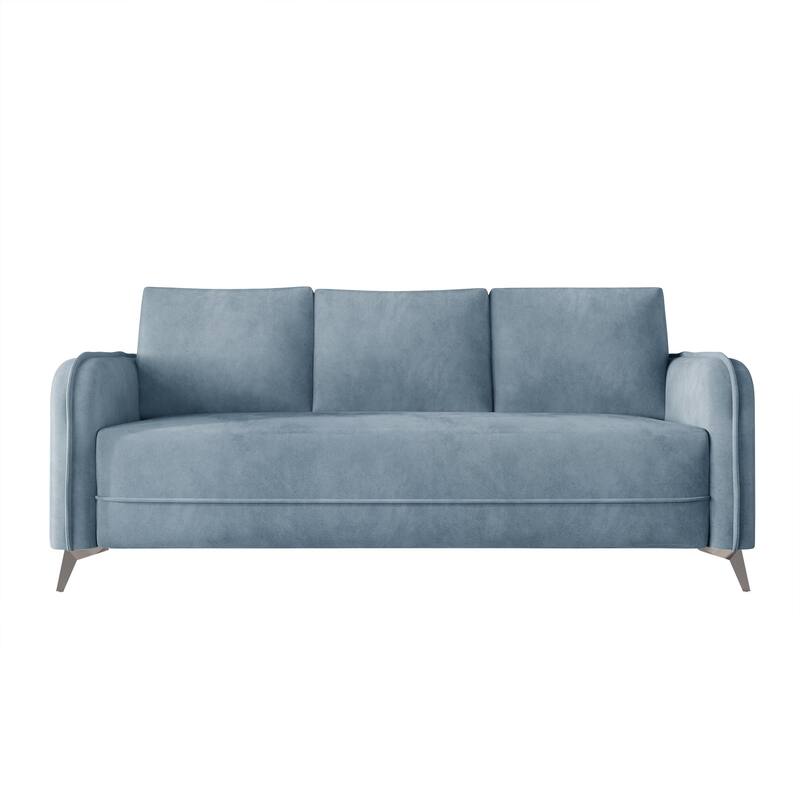 CraftPorch Luxurious Velvet Upholstered Sofa - Light Blue