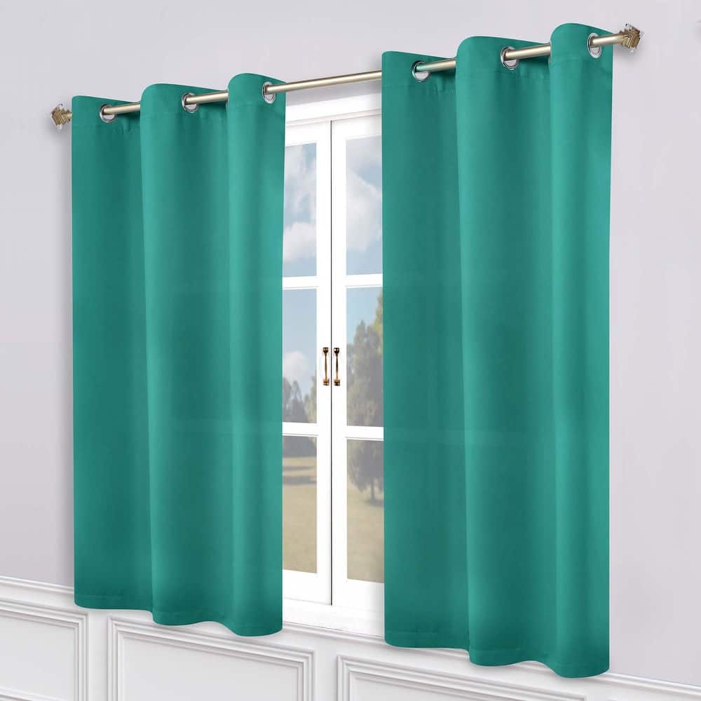 Superior Modern Solid Washable Room Darkening Curtains, Set of 2 Panels