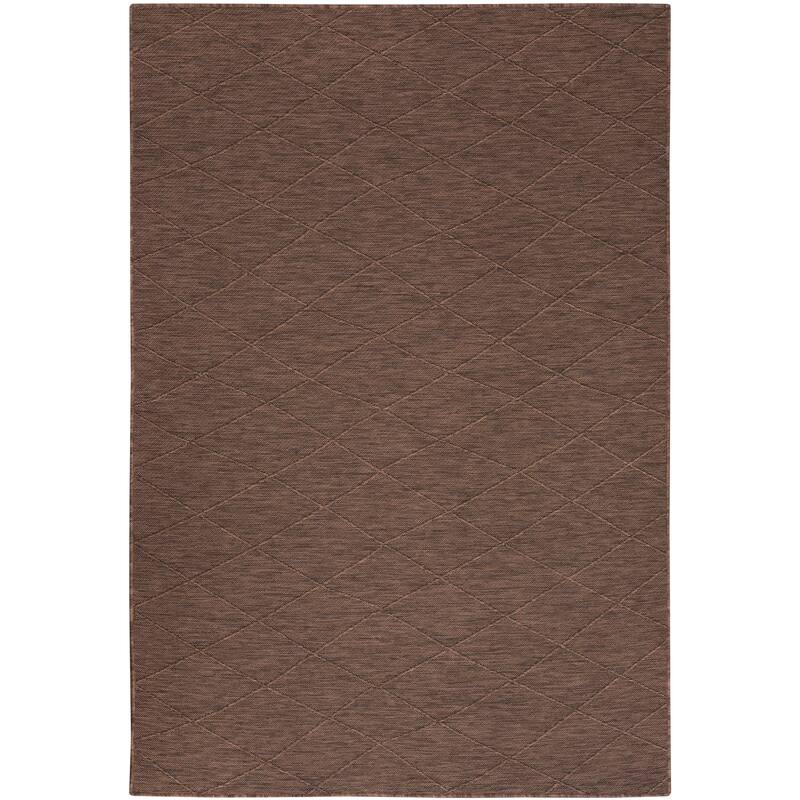 Nourison Practical Solutions Indoor/Outdoor Geometric Area Rug - Aqua/Mocha - 4'x6'