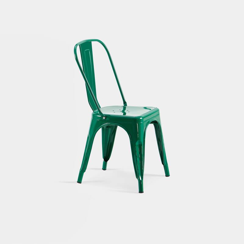 Industrial Metal 18 Inch Stackable Dining Chair Set