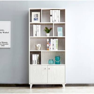 White Bookshelf with Doors