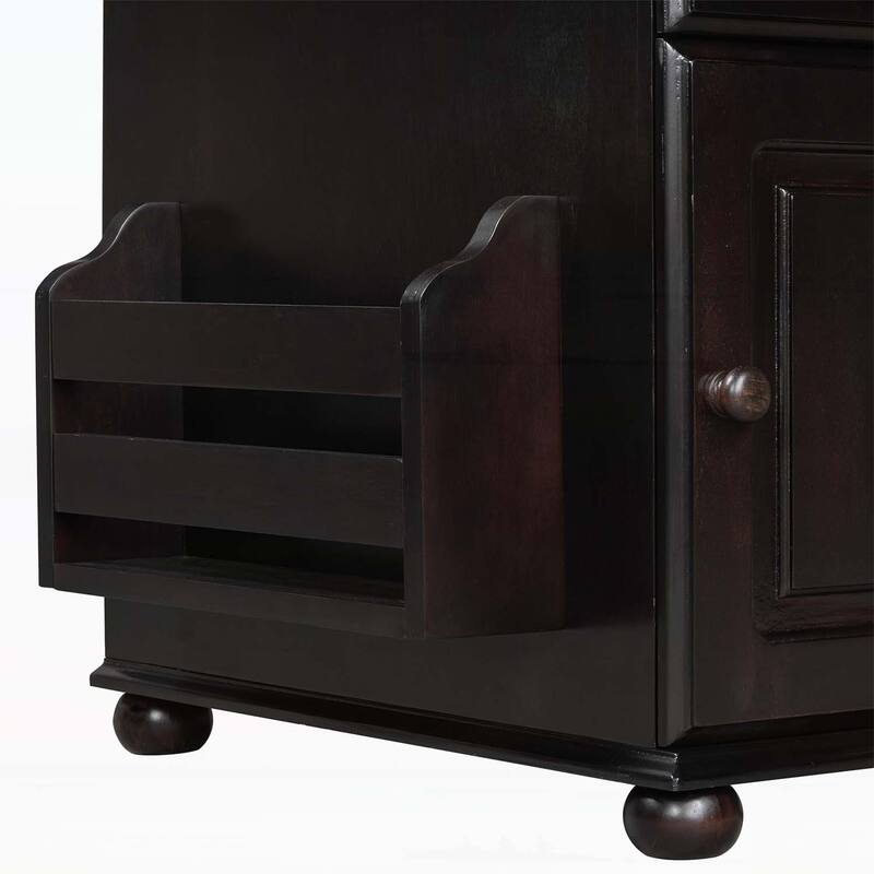 Sofa Table with USB Ports,Cup Holders,Bookshelf for Living Room and Small Space