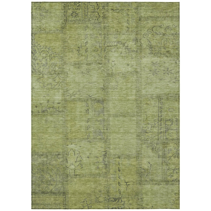 HomeRoots Patchwork Transitional Rectangle Outdoor Rug