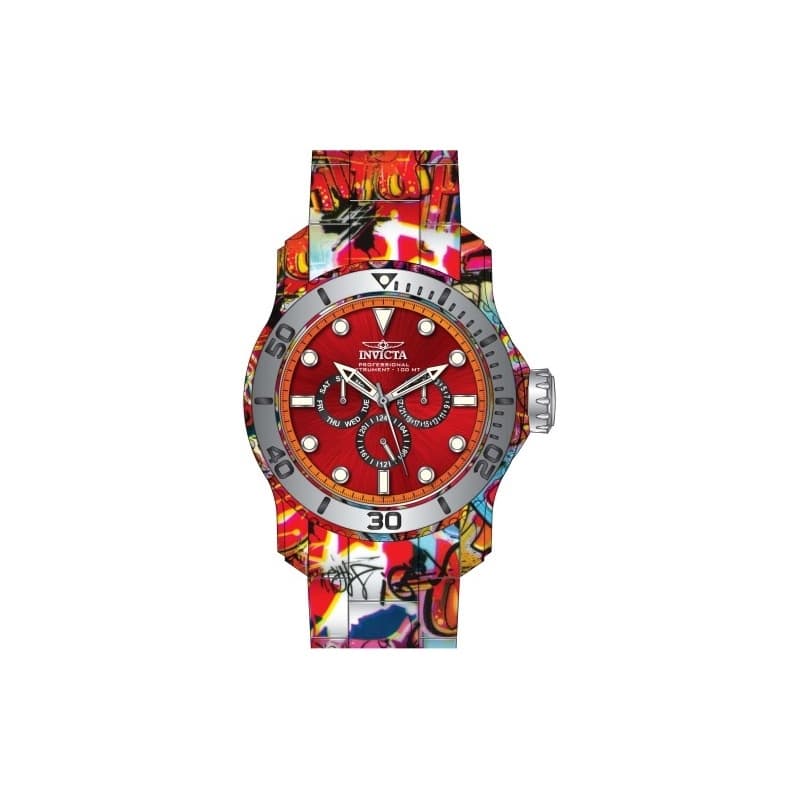 Invicta Men's 47853 Pro Diver Quartz Chronograph Red, Orange, Black Dial Watch - Multi