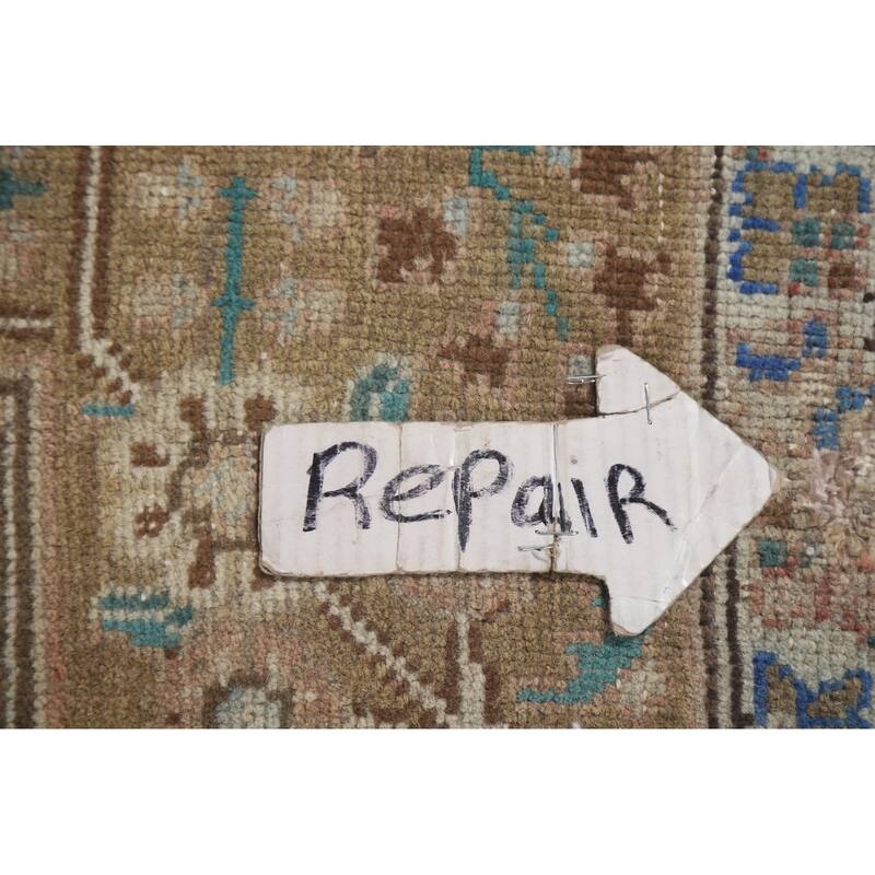 Hand Knotted Oriental 100% Wool Carpet Traditional Medallion Yellow & Gold Tabriz Area Rug - 9' 9'' X 6' 7''