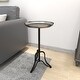 preview thumbnail 12 of 19, Grey Metal Vintage Eclectic Farmhouse Round Pedestal End Accent Table
