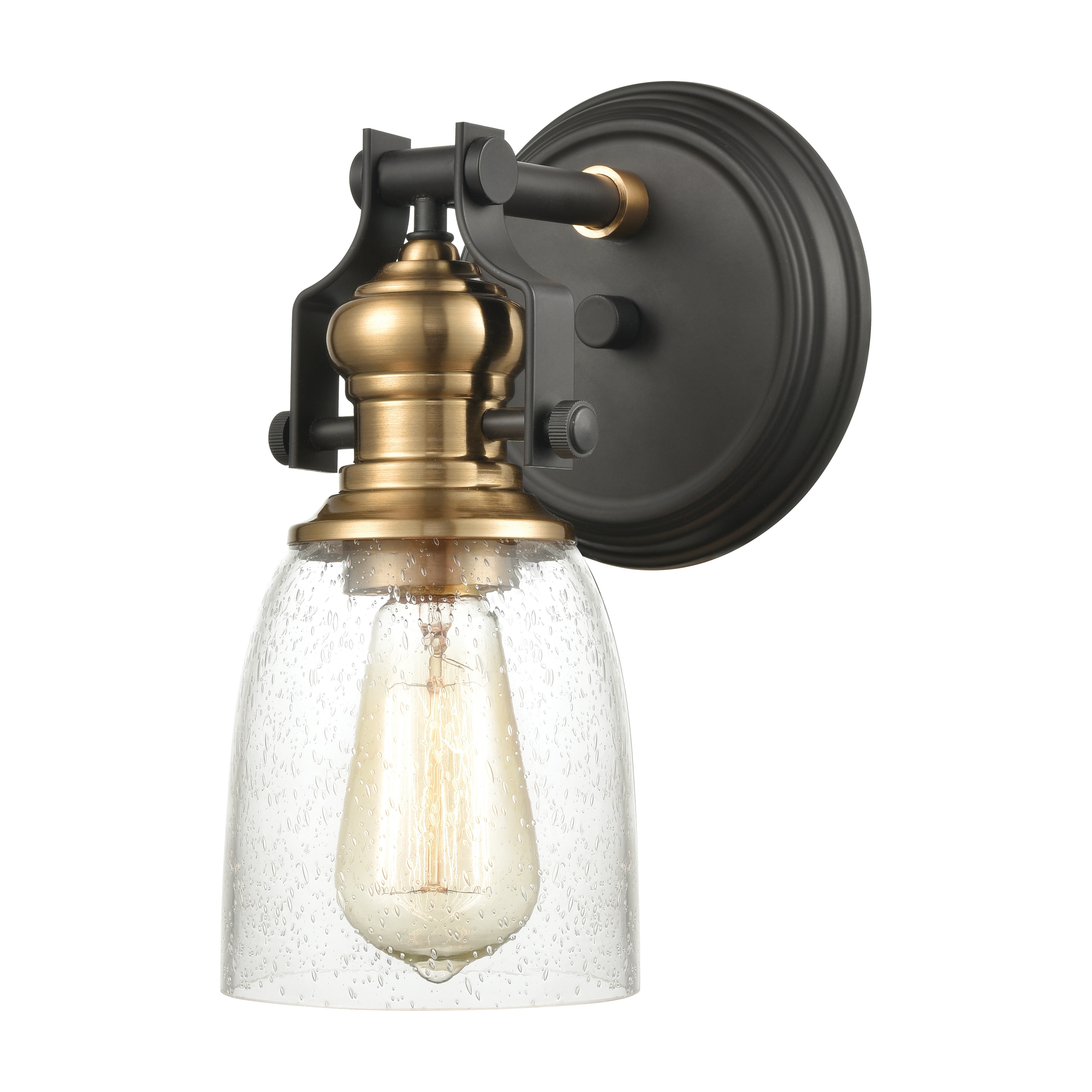 Elk Home Chadwick Oiled Bronze With Seedy Glass 1 Light Vanity Light
