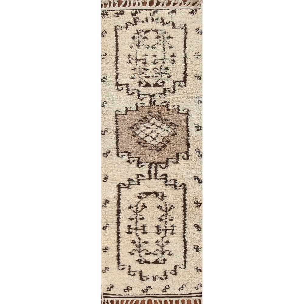 Natural Dye Kurdish Turkish Runner Rug Handmade Wool Carpet - 3'3"x 11'4"