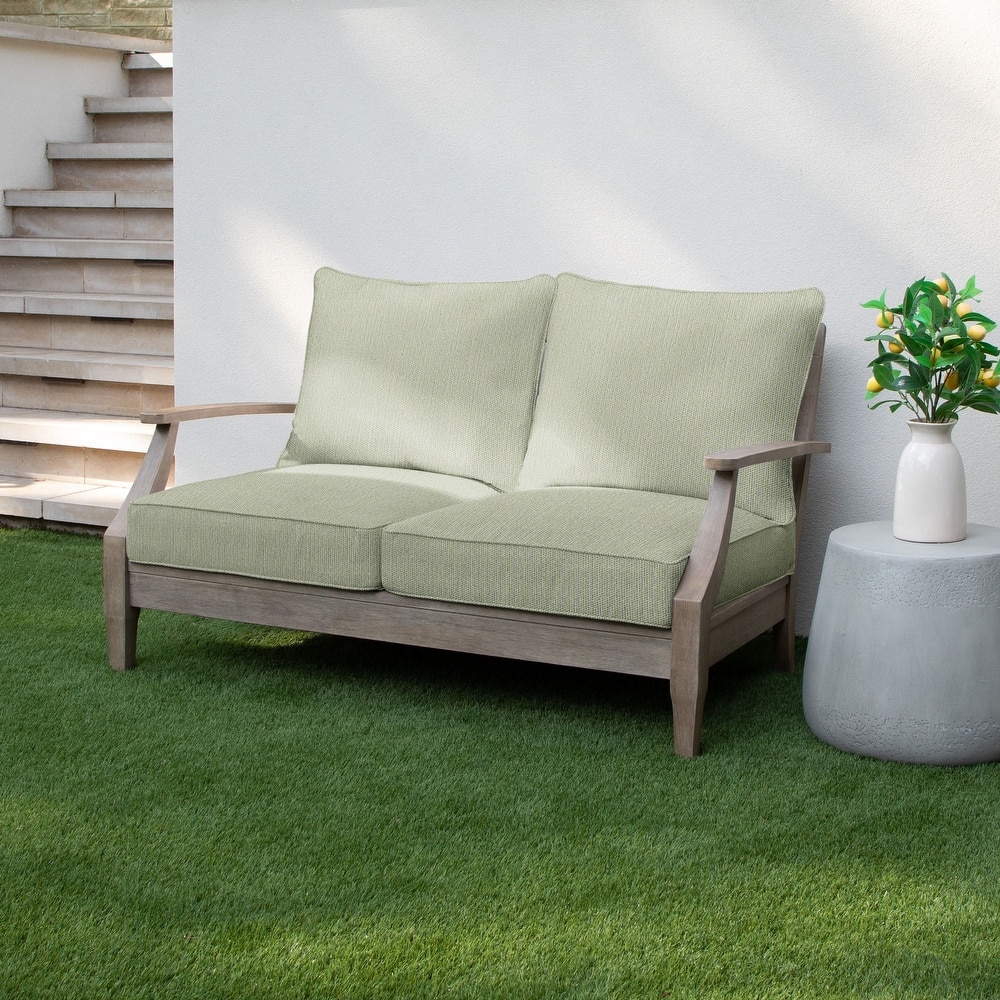 Sorra Home Sunbrella Outdoor Loveseat Pillow and Cushion Set