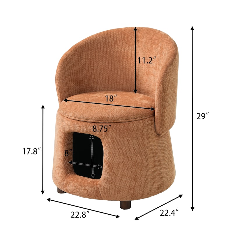 Christopher Knight Home - Modern 2-in-1 Acacia Upholstered Accent Chair with Hidden Pet-Friendly Nook & Convertible Storage Seat
