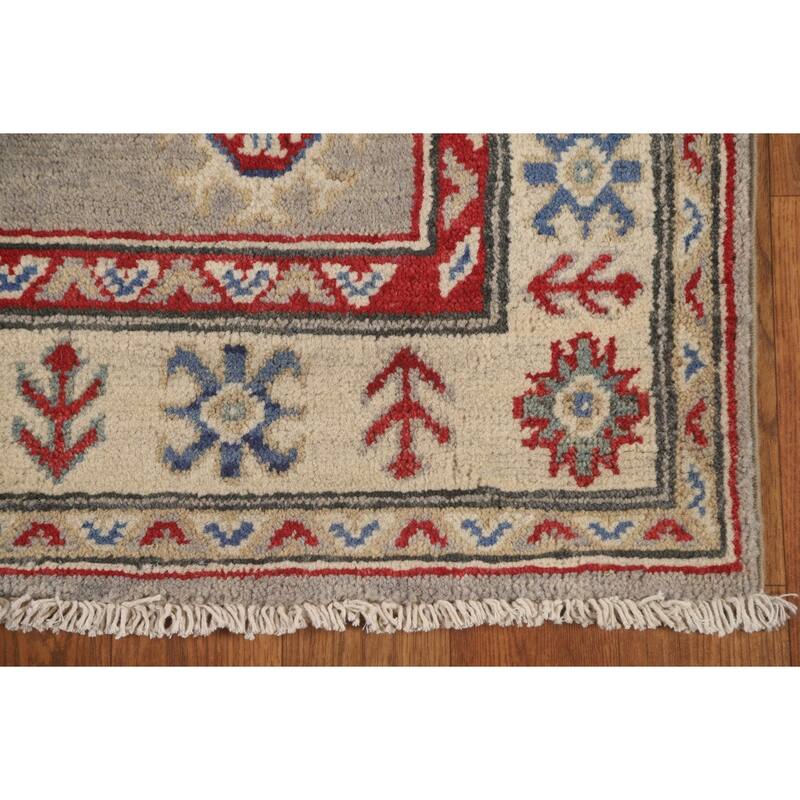Kazak Runner Rug Handmade Geometric Wool Carpet - 2'9" x 19'3"