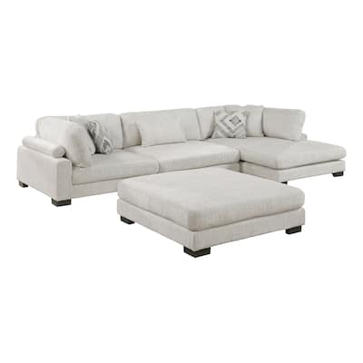 Abbeville Microfiber 4-Piece Modular Sectional with Chaise and Ottoman