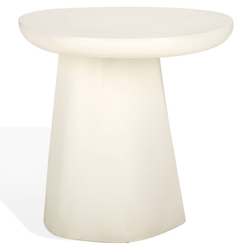 SAFAVIEH Couture Jasbriella Concrete Accent Table - 22"W x 23"D x 21"H - Ivory