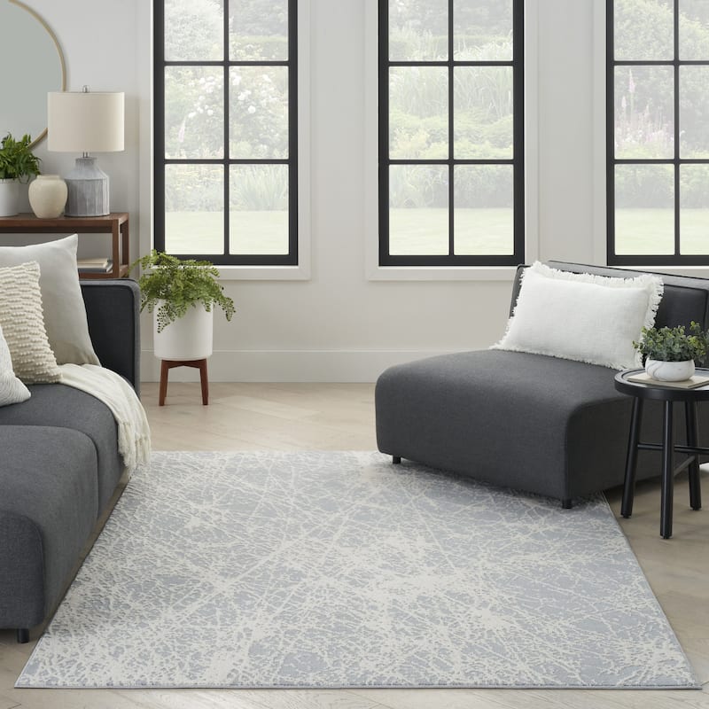Nourison Lillian Indoor only Grey Abstract Area Rug
