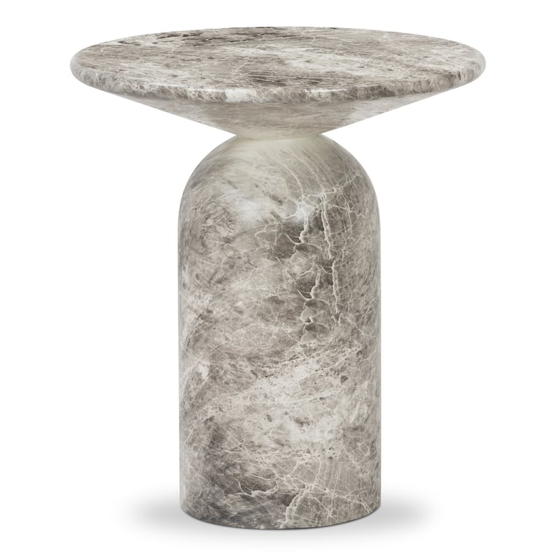 Poly and Bark Wels End Table - Grey Marble