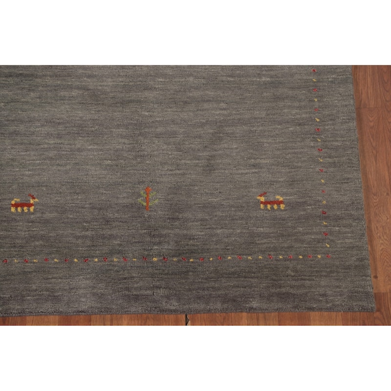 Tribal Gabbeh Accent Rug Handmade Wool Carpet - 3'11"x 5'9"