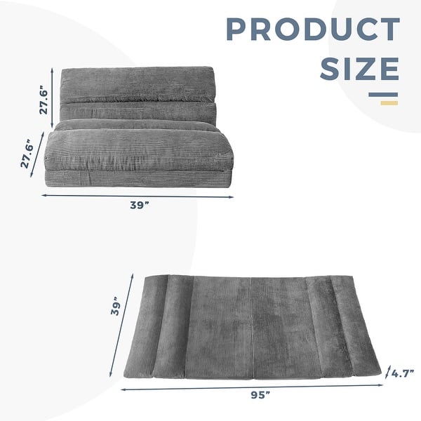 dimension image slide 20 of 26, Folding Sofa Bed,Sleeper Sofa Chair Bed Upholstered Sofa Couches