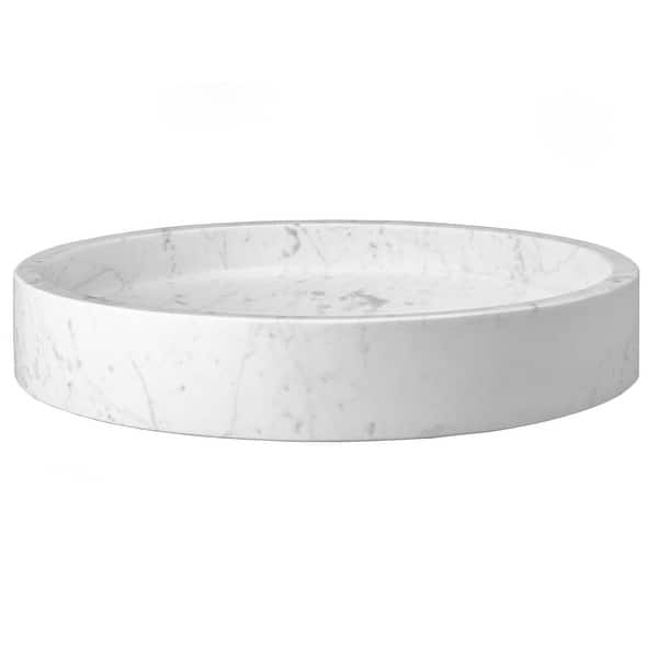 Eden Bath Round Infinity Pool Sink White Carrara Marble Overstock 26882742