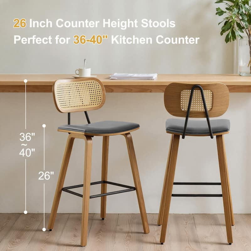26-Inch Upholstered Counter/ Bar Stools Set of 2 or 3 - 35.1"H x 17.7"W x 19.5"D